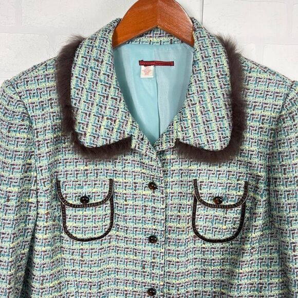 Tapemeasure Womens Tweed Blazer Size M Pit to Pit 19 inches y2k - Picture 3 of 12